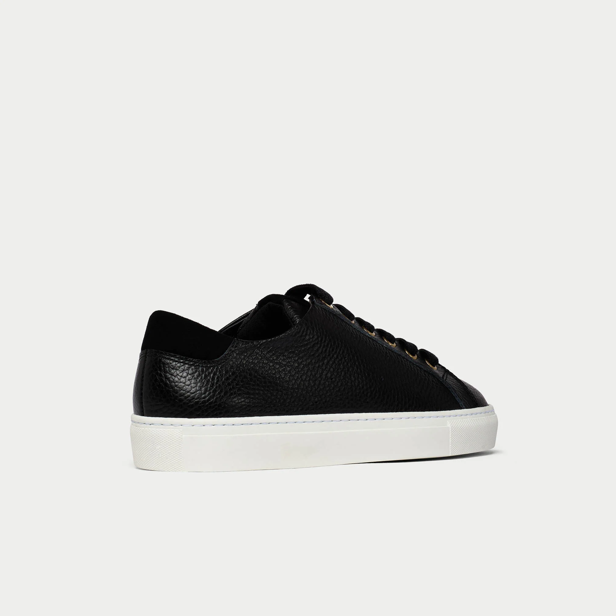 Star - Black Leather Wide Fit Trainers - Image 6