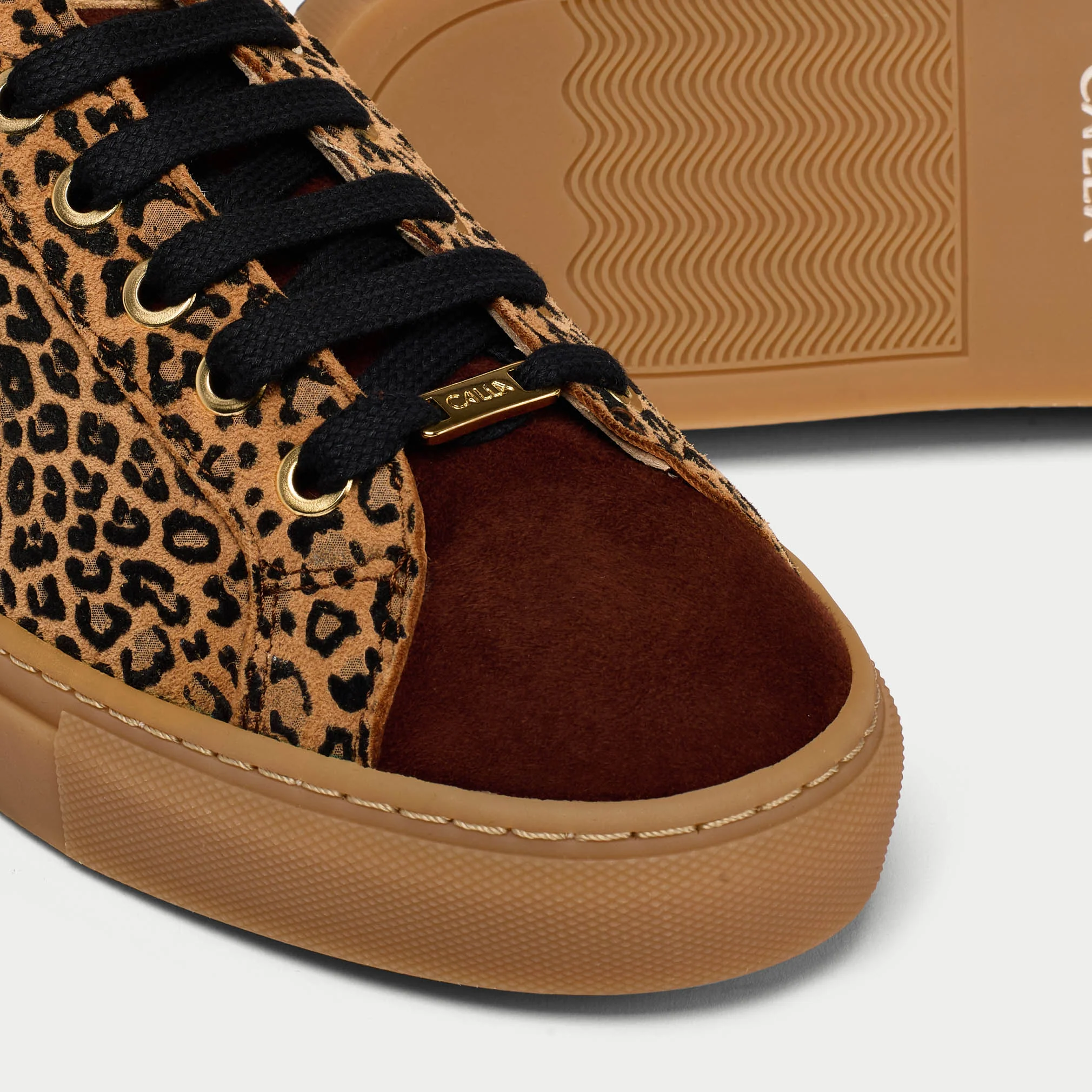 Star - Leopard Suede Wide Fit Trainers - Image 4